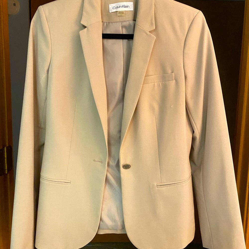 Cream/Nude Calvin Klein suit jacket